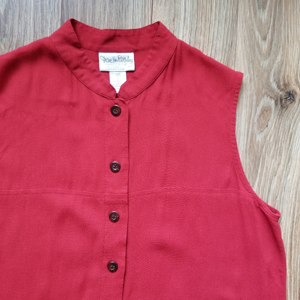 Diane Von Furstenburg Sleeveless Button Down Tunic